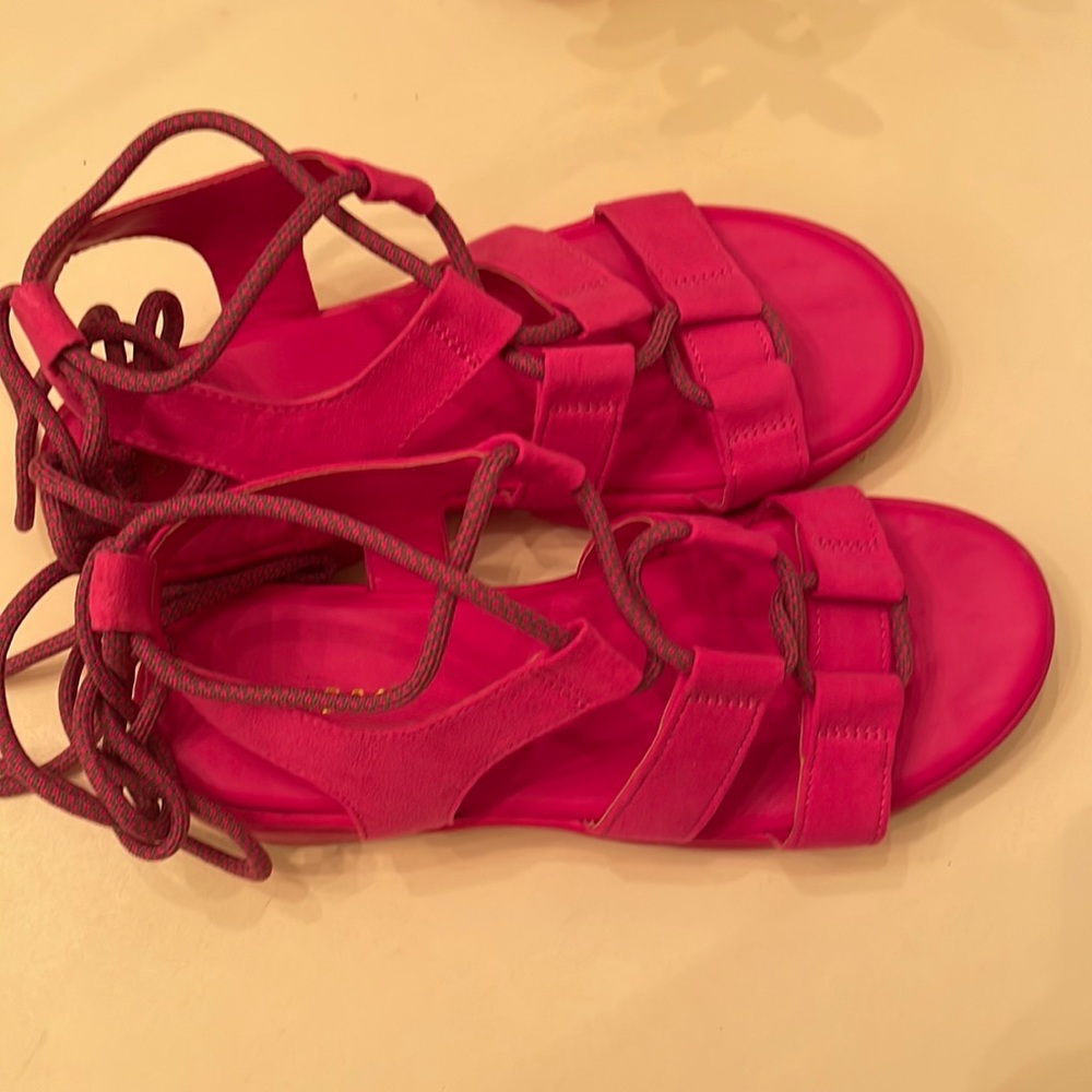 Pink gladiator sandals